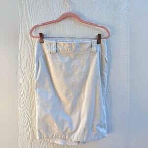 SPORTMAX Ivory Stretchy Cotton Elastane Mini Skirt Pleats Double Zipper Size 2